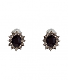 Inject instant glamour into any outfit with R.J.Grazianos crystal earrings - Prong set black and silver-grey crystals - Wear to the office with tailored separates, or as a finishing touch to cocktail dresses