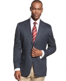A sleek navy blazer from Club Room instantly updates your on-the-clock look. A sleek navy blazer from Club Room instantly updates your on-the-clock look.