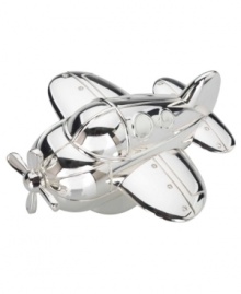 Junior pilots and proud parents take imaginary flight with the super-cute Zoom Zoom musical airplane from Reed & Barton. With a cartoonish charm and silver-plated finish, this adorable airliner plays Twinkle, Twinkle Little Star. Junior pilots and proud parents take imaginary flight with the super-cute Zoom Zoom musical airplane from Reed & Barton. With a cartoonish charm and silver-plated finish, this adorable airliner plays Twinkle, Twinkle Little Star.