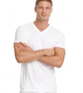 Soft, 100% cotton basic v-neck t-shirts. Classic, fitted. Three per pack.