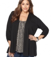 Stripe it rich inStyle&co.'s plus size layered top. The cardigan and inset tank top are actually all one piece, for a perfectly-coordinated look every time!