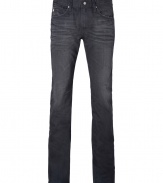 An essential staple in cool washed grey denim, Adriano Goldschmieds slim fit jeans are a must for casual daytime looks - Soft yet ultra-durable denim, classic five-pocket, zip fly, button closure, belt loops - Slim straight leg - Sleek and versatile, pair with everything from tees and sneakers to button-downs and lace-ups