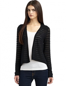 THE LOOKOpen frontPointelle detailingExtra long sleevesTHE FITAbout 22 from shoulder to hemTHE MATERIALCashmereCARE & ORIGINDry cleanImportedModel shown is 5'9½ (176cm) wearing US size Small. THE LOOKOpen frontPointelle detailingExtra long sleevesTHE FITAbout 22 from shoulder to hemTHE MATERIALCashmereCARE & ORIGINDry cleanImportedModel shown is 5'9½ (176cm) wearing US size Small.
