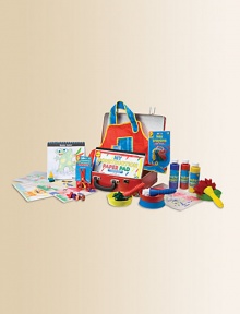 Keep little hands busy with this awesome art set, featuring Crazy Creatures, Funky Brushes, Poster Paint, Key Crayons, My Construction Paper Pad, an apron and Squeeze Scissors.Recommended for ages 3 and upImported Keep little hands busy with this awesome art set, featuring Crazy Creatures, Funky Brushes, Poster Paint, Key Crayons, My Construction Paper Pad, an apron and Squeeze Scissors.Recommended for ages 3 and upImported