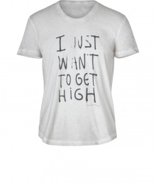 Wear a work of art this season in Each Others super soft cotton tee, finished with French artist/author Thomas L?lus printed prose, for cutting-edge results guaranteed to make an impact - Rounded neckline, short sleeves, soft shirttail hemline - Classic straight fit - Pair with urban-cool separates and edgy leather jackets Wear a work of art this season in Each Others super soft cotton tee, finished with French artist/author Thomas L?lus printed prose, for cutting-edge results guaranteed to make an impact - Rounded neckline, short sleeves, soft shirttail hemline - Classic straight fit - Pair with urban-cool separates and edgy leather jackets