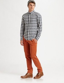 Straight-leg silhouette in a charming hue, handsomely crafted in superior soft cotton.Side slash, back welt pocketsInseam, about 34CottonDry cleanMade in ItalyThis style runs true to size. We recommend ordering your usual size for a standard fit. 