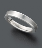 Smooth style. Triton ring for men features a white tungsten carbide band (3 mm) with a comfortable fit and flat design. Highly scratch resistant and hypoallergenic. Size 7.