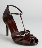 Bridal polished leather lends these Burberry high heel sandals a special air of refinement.