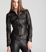 A supple Burberry London leather jacket is the lightweight layer to take you into fall in elevated style. Cinched at the waist to flatter your figure, this luxe piece is a gorgeous investment you'll wear season after season.