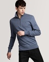 Burberry's sleek 1/2 pullover rendered in an ultrasoft pima cotton for classic comfort and style.