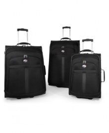 Your ticket to smooth travels. Life on the road is easier with American Tourister's ultra-lightweight suitcase at hand. Enjoy plenty of well-organized packing space with multiple pockets inside and out, plus an expandability option to give you more room when you need it. 25 upright pictured center. 10-year warranty. (Clearance) Your ticket to smooth travels. Life on the road is easier with American Tourister's ultra-lightweight suitcase at hand. Enjoy plenty of well-organized packing space with multiple pockets inside and out, plus an expandability option to give you more room when you need it. 25 upright pictured center. 10-year warranty. (Clearance)