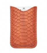 A sleek and compact case in python-embossed leather, specially designed for all iPhones and newer BlackBerry models. Shammy-cloth lining securely holds your phone in place.Fits all iPhones and new BlackBerry modelsLeather3.5 X 5Made in USA