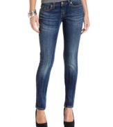 Turn to Levi's 524 Triple Needle skinny jeans for a pair of denim that boasts perfect fit and awesome style. Features Levi's signature topstitching plus a cool, streaked fade.