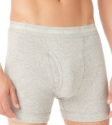 Ultra comfortable boxer brief by Calvin Klein is form fitting and made with a little stretch to move when you move.