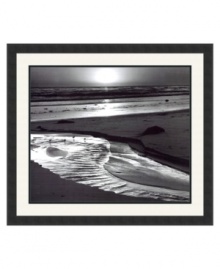 A setting sun illuminates the rippling Pacific below Scripps Pier in this arresting landscape. Tiny seabirds enjoy the view and test a shallow pool left behind by the tide. Photographed by Ansel Adams for the University of California's centennial anniversary and framed in simple satin black. A setting sun illuminates the rippling Pacific below Scripps Pier in this arresting landscape. Tiny seabirds enjoy the view and test a shallow pool left behind by the tide. Photographed by Ansel Adams for the University of California's centennial anniversary and framed in simple satin black.