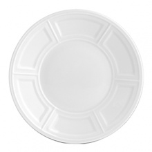 Architectural, white Limoges china with subtle relief patterns. Inspired by the coffered ceilings of Renaissance castles, its geometric motif emphasizes the sense of depth and quality of the material. Architectural, white Limoges china with subtle relief patterns. Inspired by the coffered ceilings of Renaissance castles, its geometric motif emphasizes the sense of depth and quality of the material.