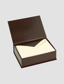 Few gifts keep on giving like quality stationery. This faux-lizard box with 20 cards and corresponding lined envelopes makes for a thoughtful personal or business gift. Overall, 7W X 5H X 2D Made in USA Few gifts keep on giving like quality stationery. This faux-lizard box with 20 cards and corresponding lined envelopes makes for a thoughtful personal or business gift. Overall, 7W X 5H X 2D Made in USA