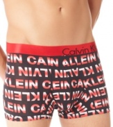 Sometimes you need some not-so-subtle style to liven up your below the belt look like these graphic print trunks from Calvin Klein.
