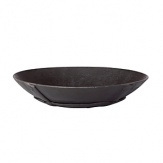 Handcrafted in India, this low profile, matte black metal bowl combines a primitive rustic look with all the benefits of modern design. Functioning elegantly as a decorative piece, it can also be used to feature certain foods.