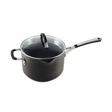 A nonstick surface and fantastic heat distribution earn this Simply Calphalon Nonstick pour & strain pot with lid a spot in your kitchen. A nonstick surface and fantastic heat distribution earn this Simply Calphalon Nonstick pour & strain pot with lid a spot in your kitchen.