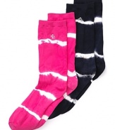 Classic trouser socks with a tie dye twist.