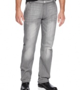 Straighten out your denim style with these slim fit jeans with vintage-inspired whiskering details from INC International Concepts.