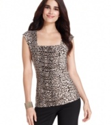 Animal prints add a dynamic layer to your outfits--try wearing this top from Style&co. under a blazer or with dark denim and heels on the weekend.