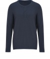 Lend a laid-back look to your casual layering staples with Closeds cool cotton-wool henley - Round neckline, long sleeves, henley button placket - Classic slim fit - Wear with favorite jeans, a flannel and lace-ups