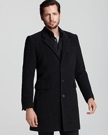 The Men's Store At Bloomingdale's Three-Button Overcoat The Men's Store At Bloomingdale's Three-Button Overcoat