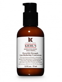 Powerful-Strength Line-Reducing Concentrate with 10.5% pure Vitamin C is clinically demonstrated to be as potent as Retinol without the sensitivity. With continued use, help stimulate skin's own rate of natural exfoliation and collagen production to see a noticeable decrease in the appearance of lines and wrinkles. The antioxidant properties of Vitamin C work to neutralize free radicals and prevent the signs of aging. 2.5 oz.