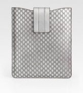Logo-stamped metallic leather iPad® case with a chic flap closure.Velcro® flap closureFully linedAccommodates the iPad® 2 8¾W X 10¼H X 1DMade in ItalyPlease note: iPad® not included