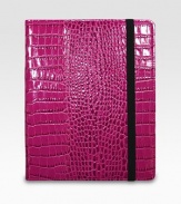 Secure and protect your iPad within this croco-embossed leather case, thoughtfully designed with inner leather-wrapped corner straps that allow you to hold the device vertically or horizontally.Fits first- and second-generation iPadsFor vertical and horizontal useLeatherChamois cloth lining8½W X 10HMade in USA