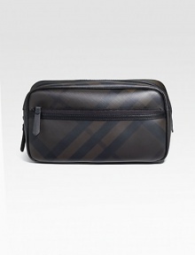 Lightweight with signature smoked check pattern for the smart and stylish traveler.Zip closureInterior pocketPVC12W x 6H x 5DImported Lightweight with signature smoked check pattern for the smart and stylish traveler.Zip closureInterior pocketPVC12W x 6H x 5DImported