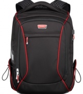 Win the race. A dream partnership between Tumi & Ducati produces this innovative, race-inspired backpack. Compact and fully functional, this pack takes the steering wheel of everyday organization, holding & protecting your laptop, organizing your electronics & accessories and offering complete and utter comfort in the process. Lifetime warranty.