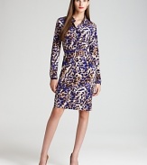 Exotics go executive as crisp animal print enlivens a classic AK Anne Klein shirt dress. Tame the bold silhouette with polished pumps and take charge of the corner office.