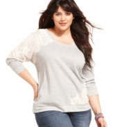 Lace up your casual style with American Rag's plus size sweatshirt-- it's so trend-right!