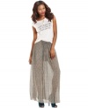 The chiffon skirt gets an update for fall with an allover print by RACHEL Rachel Roy -- pair it with booties for an on-trend look!