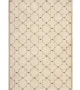 A classic Indian ogee design is brought to life in lush hues of ivory and grey in this Zanzibar area rug from Sphinx. Its streamlined, low-cut pile and durable construction offer a handsome, lasting finish to any room. (Clearance)