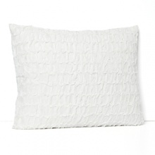 Ruched silk adds textural luxury to this Donna Karan decorative pillow - a simple way to infuse your boudoir with elegance. Ruched silk adds textural luxury to this Donna Karan decorative pillow - a simple way to infuse your boudoir with elegance.
