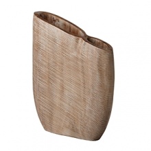 Donna Karan Lenox Hand Carved Wood Light Carved Draped Tall Vase Donna Karan Lenox Hand Carved Wood Light Carved Draped Tall Vase