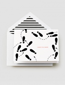 Kick up your heels and ring in the new year with this chic black and white set finished with vibrant pink lettering.Includes 10 cardsAccompanied by lined envelopesEach, 4.5 X 5.8/li> PaperMade in USA Kick up your heels and ring in the new year with this chic black and white set finished with vibrant pink lettering.Includes 10 cardsAccompanied by lined envelopesEach, 4.5 X 5.8/li> PaperMade in USA