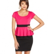 Cute dress alert! You'll be the envy of all your friends in this dress from BCX featuring a fashionable peplum skirt.