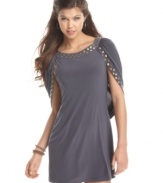With this slim fit dress attached to a studded overlay, Reign proves that you don't have to be Batman to look awesome in a cape!