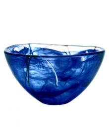 With an indigo-blue haze and hand-applied bands of black and white, each Contrast bowl from Kosta Boda is truly unique. A simple crystal form showcases each stroke and swirl with true artistry. With an indigo-blue haze and hand-applied bands of black and white, each Contrast bowl from Kosta Boda is truly unique. A simple crystal form showcases each stroke and swirl with true artistry.