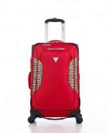 Your style source-a fun & funky dose of leopard print makes every itinerary fashion forward. This smooth-gliding spinner expands to pack in even more to the spacious main compartment, which includes a 3-1-1 bag and matching accessory pouch for a new order when you travel. 5-year warranty. Your style source-a fun & funky dose of leopard print makes every itinerary fashion forward. This smooth-gliding spinner expands to pack in even more to the spacious main compartment, which includes a 3-1-1 bag and matching accessory pouch for a new order when you travel. 5-year warranty.