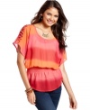 Warm ombre stripes plus a comfy, blouson fit make this American Rag top the prettiest choice for laid back days.