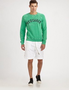 On-the-go style is a breeze with this cool, urban-inspired cotton short complete with back graphic design, zipper detail and oversized front patch pockets.Drawstring waistBack welt pocketsInseam, about 10CottonMachine washMade in Italy On-the-go style is a breeze with this cool, urban-inspired cotton short complete with back graphic design, zipper detail and oversized front patch pockets.Drawstring waistBack welt pocketsInseam, about 10CottonMachine washMade in Italy