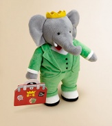 EXCLUSIVELY AT SAKS. Celebrate plush Babar's anniversary with an 80th Anniversary Suitcase enclosed with printed Babar mementos including a congratulatory note from Queen Celeste, a family portrait, a slice of 80th Anniversary cake and one of Babar's favorite pieces of art inspired by Henri Rousseau's The Dream straight from Celesteville! All hail Babar!6.75W X 13H X 5.25DRecommended for ages 0 and upPolyesterSurface washImported