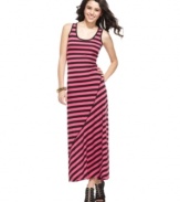 Gear up for the sun in this maxi dress from Planet Gold -- and rock striking stripes this season for a bold habit you'll never want to break!