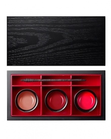 NARS captures the high-drama and exquisite artistry of Japans kabuki theater with luxurious specialty sets for the modern, fashion-forward woman. Every detail is a vibrant, iconic, modern interpretation of the centuries-old dramatic form. This holiday, for a limited time, experience the singular drama of kabuki with NARS.NARS captures the drama and beauty of the kabuki lip in this exquisite coffret, named for the graceful, feminine dance of kabuki theater. Takebue, Ougi, and Botan, three richly saturated shades are accompanied by an elegant hand-spun wisteria-wrapped kabuki lip brush. A keepsake wooden bento box encases this specialty limited edition item. NARS captures the high-drama and exquisite artistry of Japans kabuki theater with luxurious specialty sets for the modern, fashion-forward woman. Every detail is a vibrant, iconic, modern interpretation of the centuries-old dramatic form. This holiday, for a limited time, experience the singular drama of kabuki with NARS.NARS captures the drama and beauty of the kabuki lip in this exquisite coffret, named for the graceful, feminine dance of kabuki theater. Takebue, Ougi, and Botan, three richly saturated shades are accompanied by an elegant hand-spun wisteria-wrapped kabuki lip brush. A keepsake wooden bento box encases this specialty limited edition item.